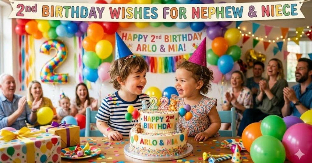 2nd Birthday Wishes for Nephew & Niece