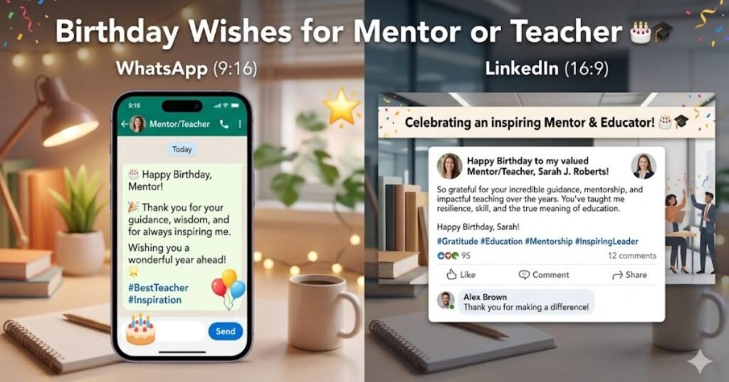 Birthday Wishes for Mentor or Teacher on WhatsApp & LinkedIn