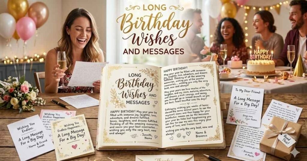 150+ Long Birthday Wishes & Messages for Friends Family and Loved Ones