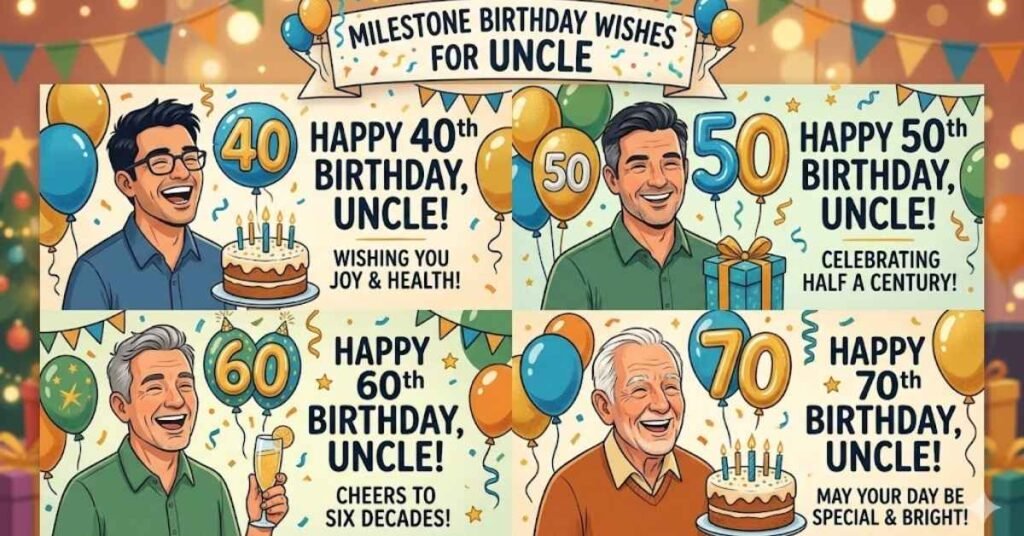 Milestone Birthday Wishes for Uncle 40th 50th 60th 70th